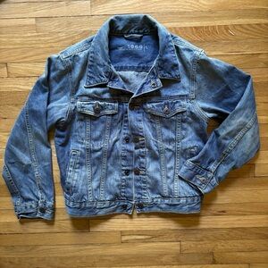 Vintage GAP Classic‎ Blue Medium Wash Denim Jean Jacket Women's Size L 90s Y2K